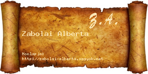 Zabolai Alberta névjegykártya